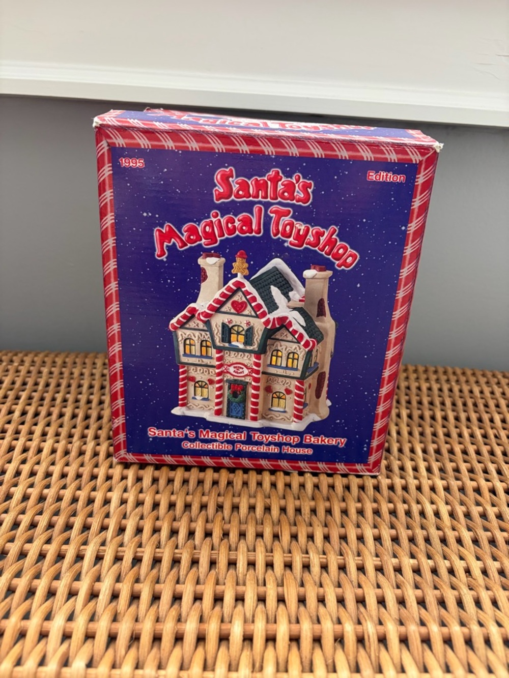 1995 Santa's Magical Toyshop Bakery is a collectible porcelain holiday village h